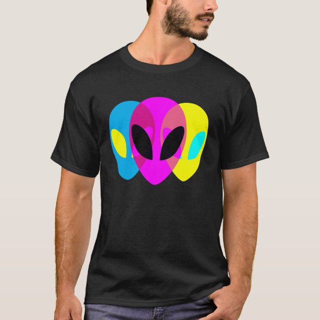 Camiseta Alien Cinza CMYK Tryptic (Frente)