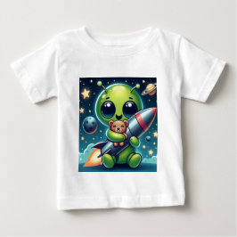 CAMISETA ALIEN COM UM FOGUETE