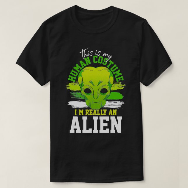 Camiseta Alien Costume Etraterrestrial Sci Fi Funny Alien  (Frente do Design)