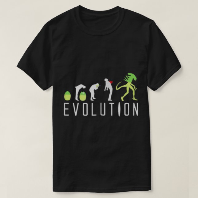 Camiseta Alien Evolution Funny Sci-Fi Design (Frente do Design)