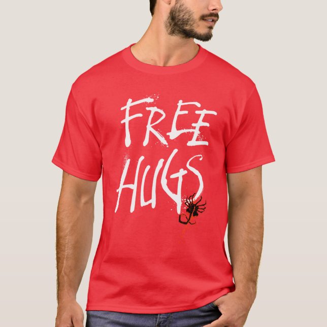 Camiseta Alien Romulus Xenomorph Facehugger Free Hugs Pullo (Frente)