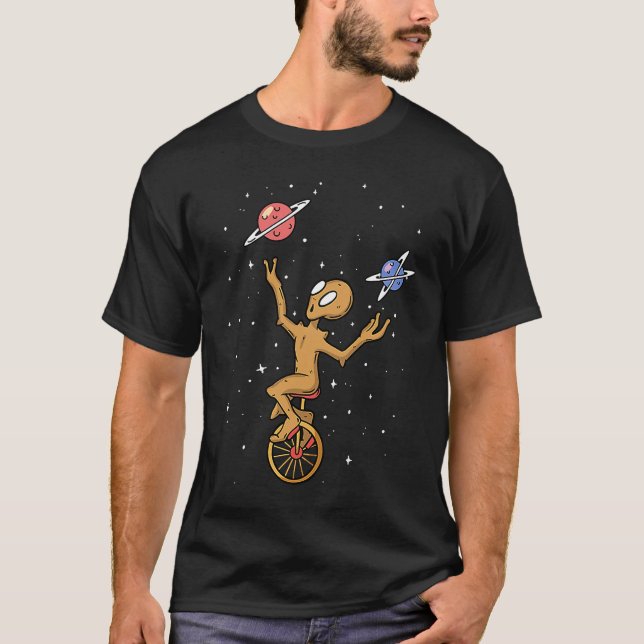Camiseta alien space aliens  ufo weel Juggling (Frente)