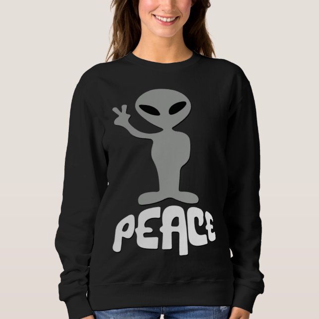 Camiseta Alien UFO Peace Sign (Frente)