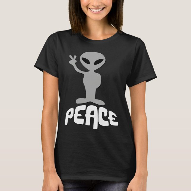 Camiseta Alien UFO Peace Sign (Frente)