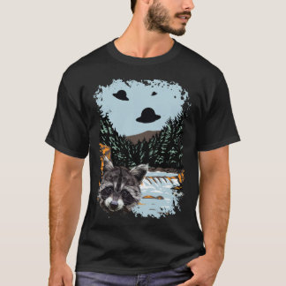 Camiseta Alien UFO Raccoon Lovers Extraterrestrial Encounte