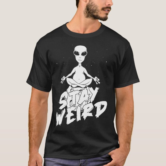 Camiseta Alien Ufo Spaceship  Saucer Extraterrestrial Stay  (Frente)