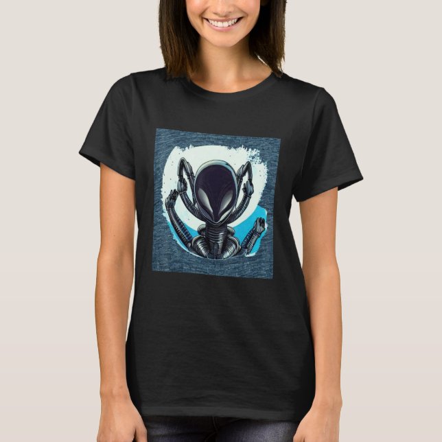 Camiseta Alien UFO UAP 51 area grey out of this world creat (Frente)