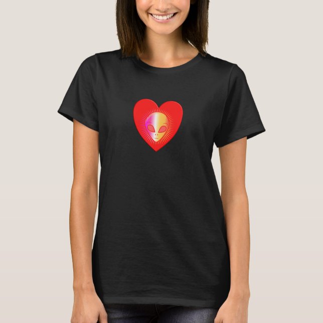 Camiseta Alien Valentine Heart Science Fiction (Frente)