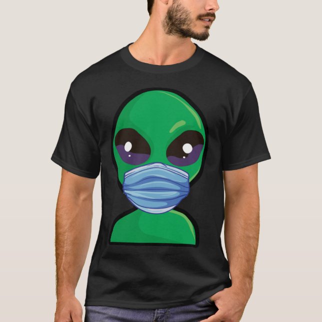 Camiseta Alien Wearing Face Mask (Frente)