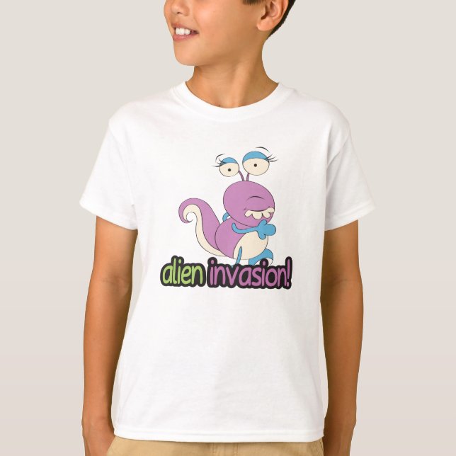 Camiseta Alienígena 1 da invasão da Design (Frente)