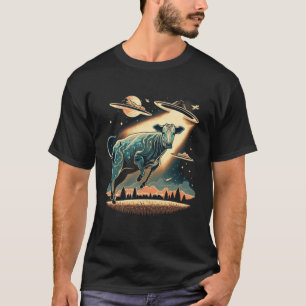 Camiseta Alienígena Abdução Vaca OVNI Espacial Extraterrest