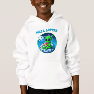 Camiseta Alienígena Adoradora de Pizza na Lua Cósmico div