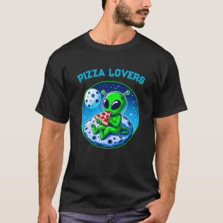 Camiseta Alienígena Adoradora de Pizza na Lua | Cósmico div