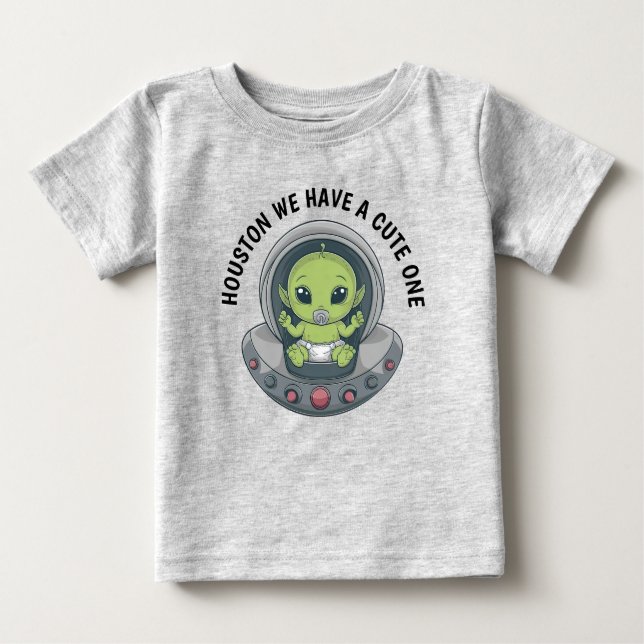 Camiseta Alienígena bebê em OVNI (Frente)