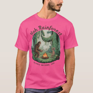 Camiseta Alienígena Bigfoot acampando Hoh RainForest Olimpi
