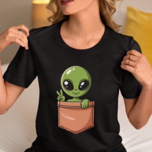 Camiseta Alienígena bonita no bolso - Gráfico espacial engr