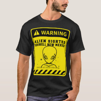 Camiseta Alienígena Cabeça Aviso Alienígena Olhada Roswell 