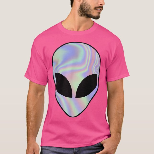 Camiseta Alienígena Cabeça Colorida Alienígena Rave (Frente)