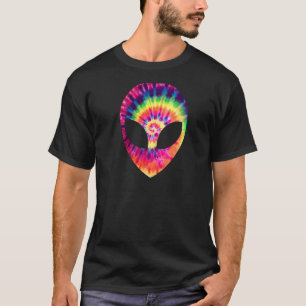 Camiseta Alienígena Cabeça Face Espaço OVNI Tie Dye Rave ED