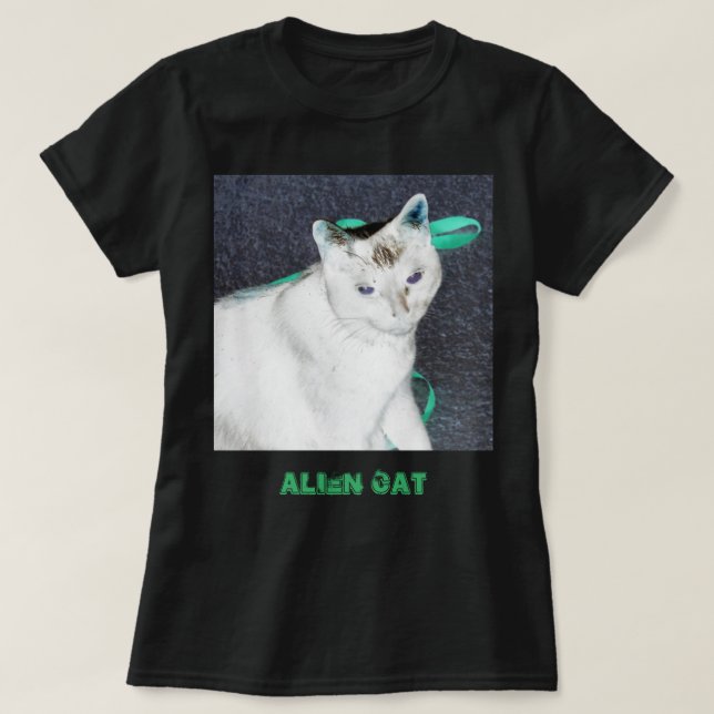 Camiseta Alienígena Cat (Frente do Design)