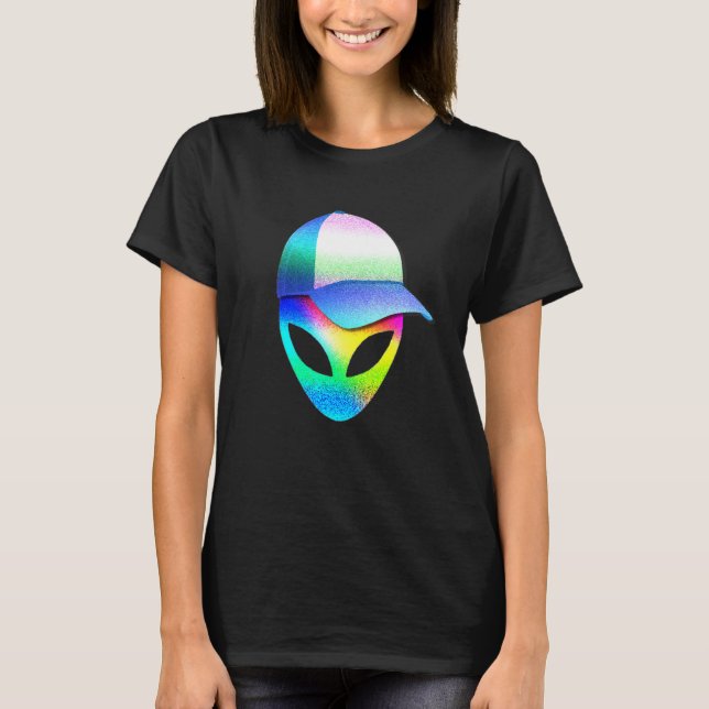 Camiseta Alienígena Chefe Sci Fi Trippy Techno Rave Edm Mus (Frente)
