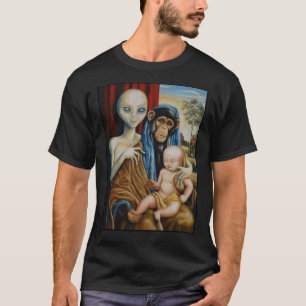 Camiseta Alienígena Chimp Religião Bebê Conspiração Cl