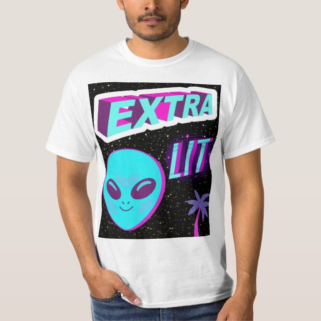 Camiseta alienígena com iluminação extra (Frente)
