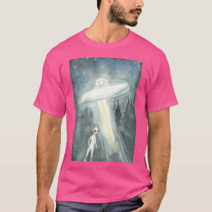 Camiseta Alienígena Com Ufo Na Floresta
