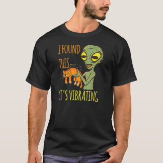 Camiseta Alienígena Com Vibração De Gato, Encontrei Esta Vi
