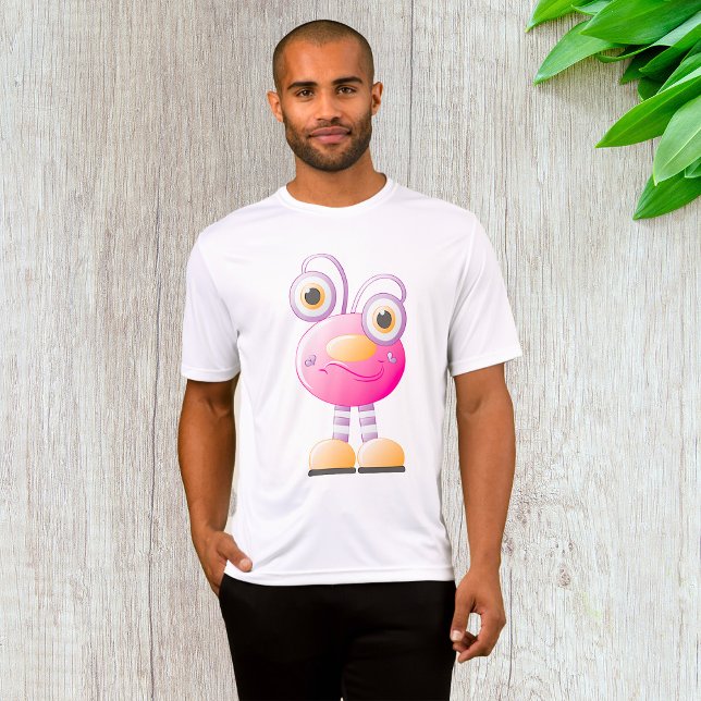 Camiseta Alienígena Cor-de-Rosa Bonita Com Olhos Grandes (Criador carregado)