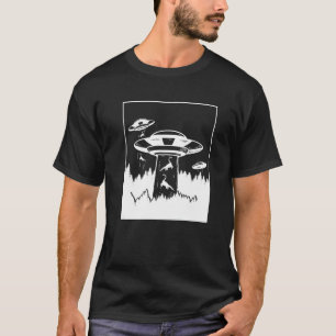 Camiseta Alienígena De Abdução De Dinossauros Sci Fi Ufo Ex