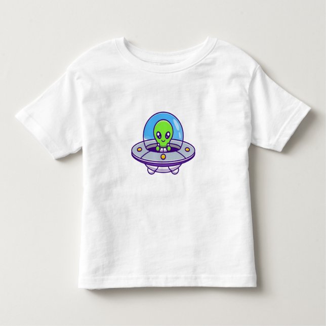 Camiseta Alienígena de corte voando em OVNI (Frente)