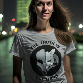 Camiseta Alienígena De Gato Engraçado A Verdade Está Lá