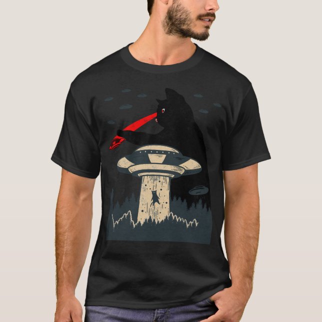 Camiseta Alienígena De Olhos De Gato Engraçado (Frente)