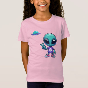 Camiseta Alienígena de paz e nave espacial