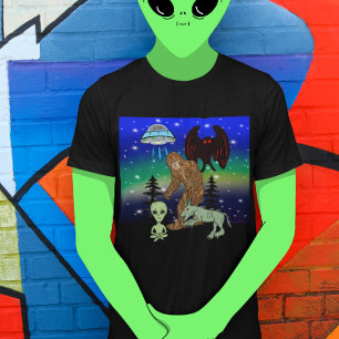 Camiseta Alienígena de Pé Grande Criptid Mothman UFO Chupac