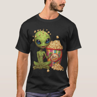 Camiseta Alienígena de Pipoca – Arte Divertida de Lanche de