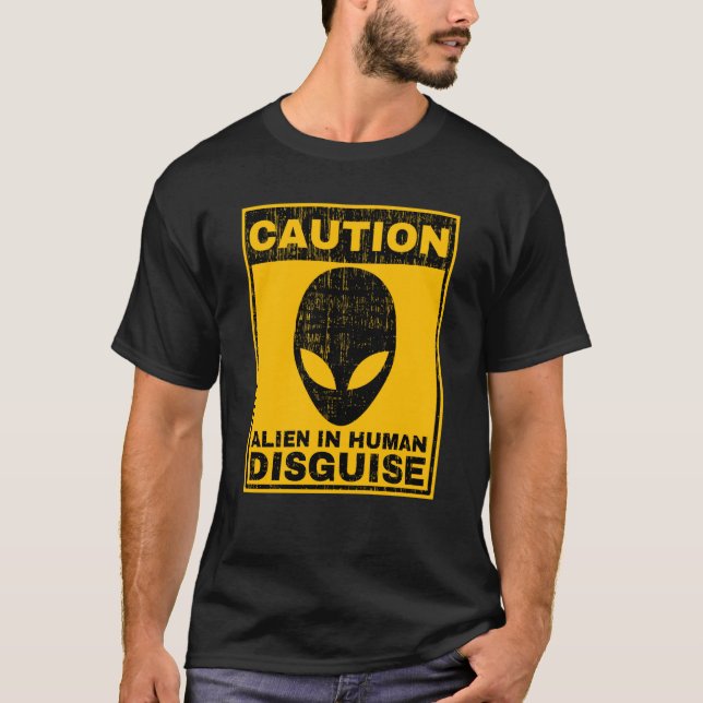 Camiseta Alienígena De Precaução No OVNI De Alienígena De A (Frente)
