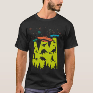 Camiseta Alienígena de Rapto Colorido de Designs do Dinossa