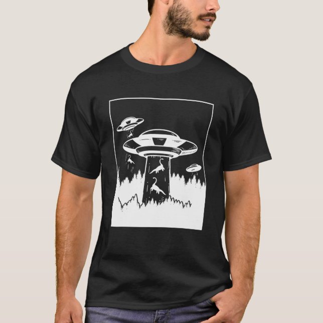 Camiseta Alienígena de Rapto de Dinossauro Extraterrestri U (Frente)