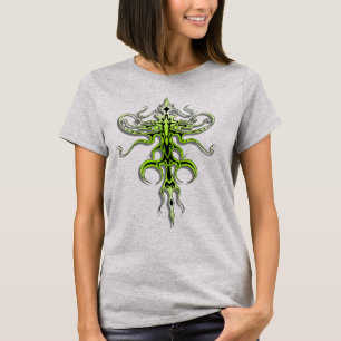 Camiseta Alienígena de tatuagem tribal Espécie 217 verde
