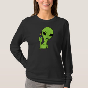 Camiseta Alienígena Do Dedo Médio Da Orgulho gay Lgbt Q All