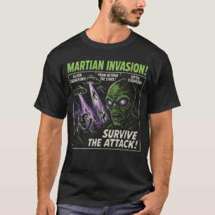 Camiseta Alienígena do Halloween de Poster de Filme da Inva