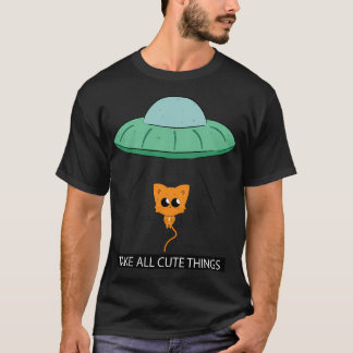 Camiseta Alienígena Do Ufo Levando Todas As Coisas Bonitas