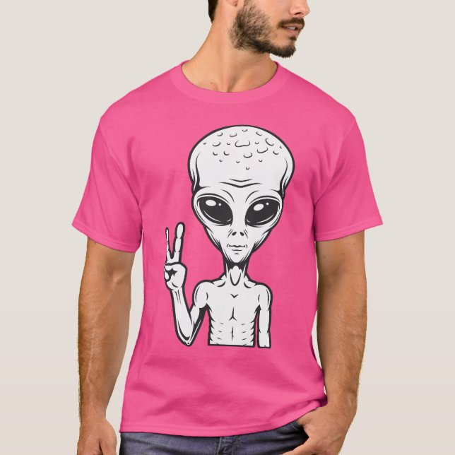 Camiseta Alienígena Dude Peace Out (Frente)