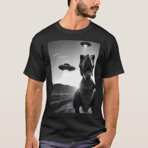 Camiseta Alienígena Engraçada Dinossauro Ufo Dinossaur Self