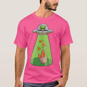 Camiseta Alienígena Engraçada Ufo Rapto Aliens De Frango Fr