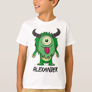 Camiseta Alienígena Engraçada Um Monstro Verde Olho