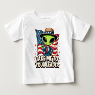 Camiseta Alienígena Engraçado Leve-me ao Seu Líder Patrióti
