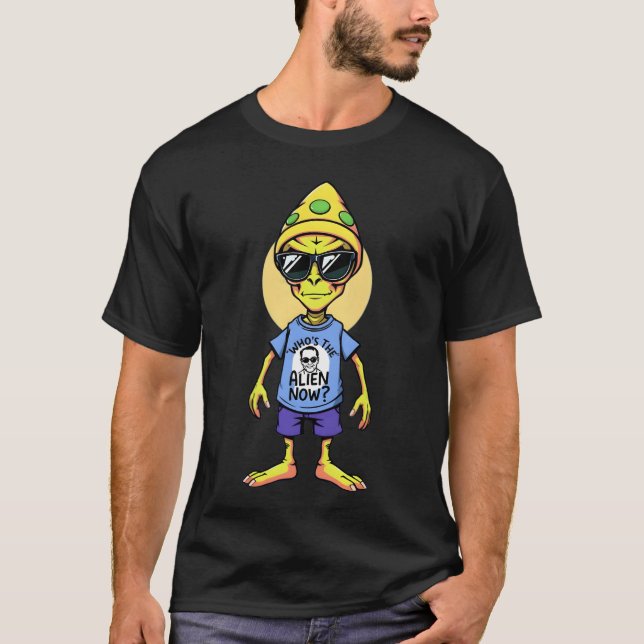Camiseta Alienígena Engraçado Meme "Quem é a Alienígena Ago (Frente)
